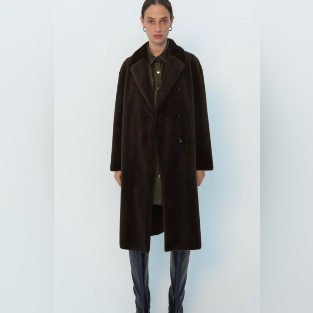 FAUX FUR WRAP COAT